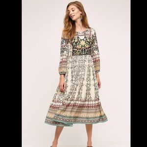 Anthropology far fields midi dress